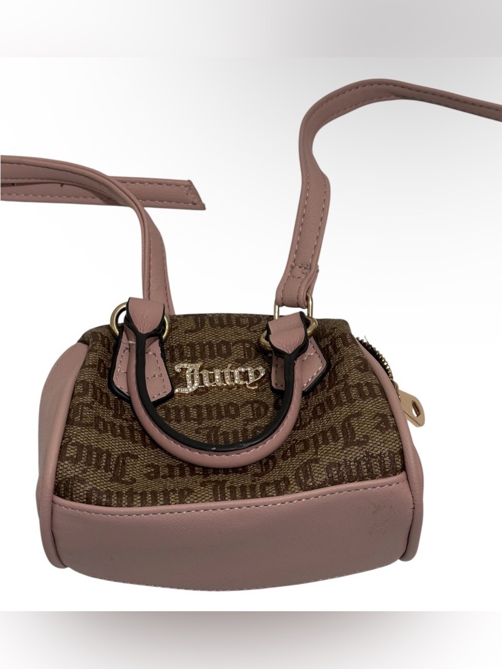 Juicy Couture Brown and Pink Mini Crossbody Satchel - Picture 2 of 7